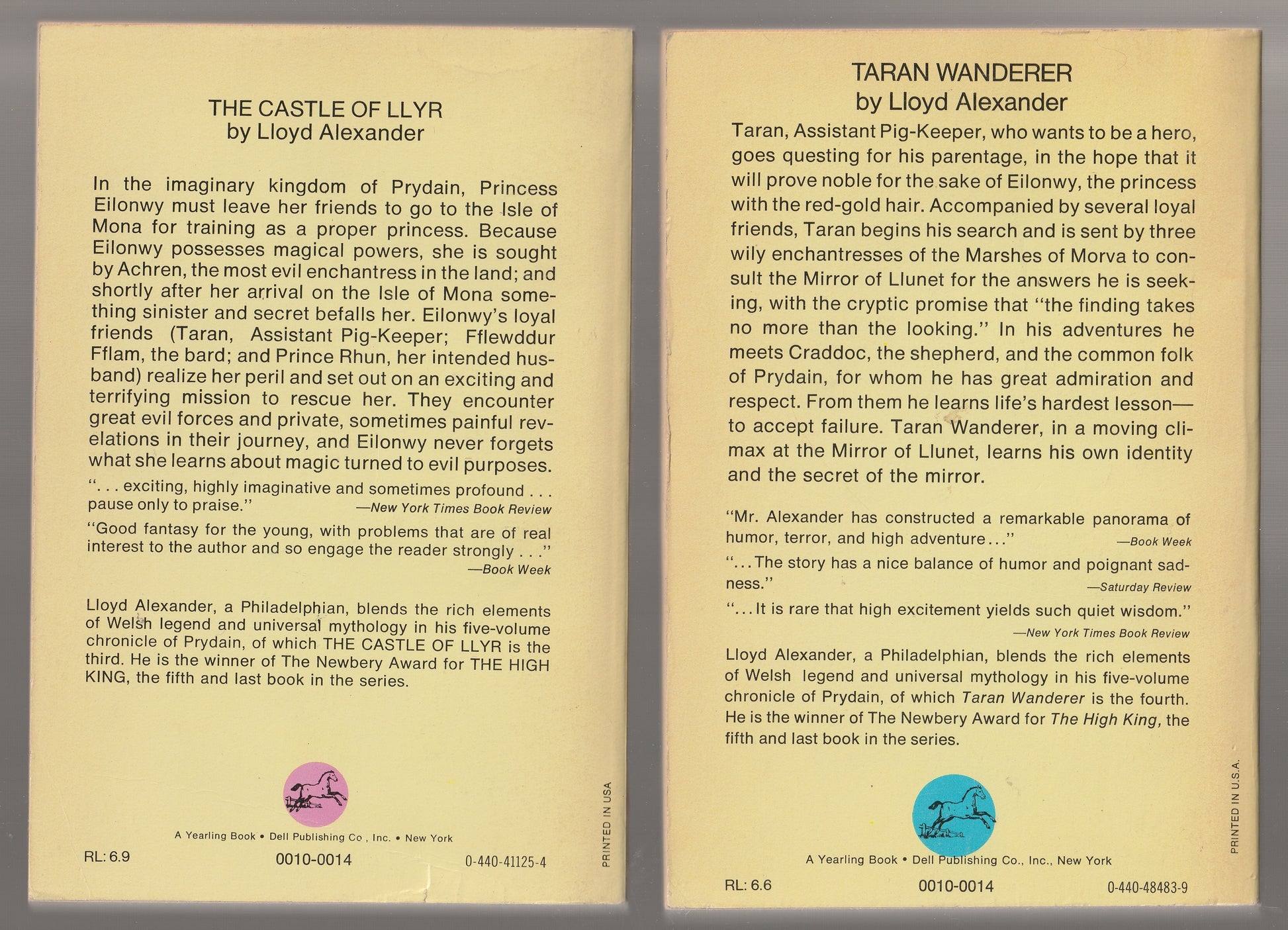 The Chronicles Of Prydain books 1 through 5 Adventure Children children's classic children's literature Epic Fantasy fantasy High Fantasy kids middle grade paperback Science Fiction Fantasy used Vintage vintage fantasy vintage paperback Young Adult Books