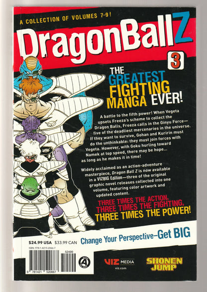 Dragon Ball Z Three in one Volume 3 Action Adventure Comic Book comics fantasy Graphic Novels Manga paperback science fiction shonen shonen jump Books