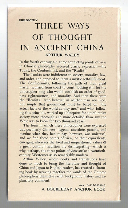 Three Ways of Thought in Ancient China History Nonfiction Philosophy Religion used Books