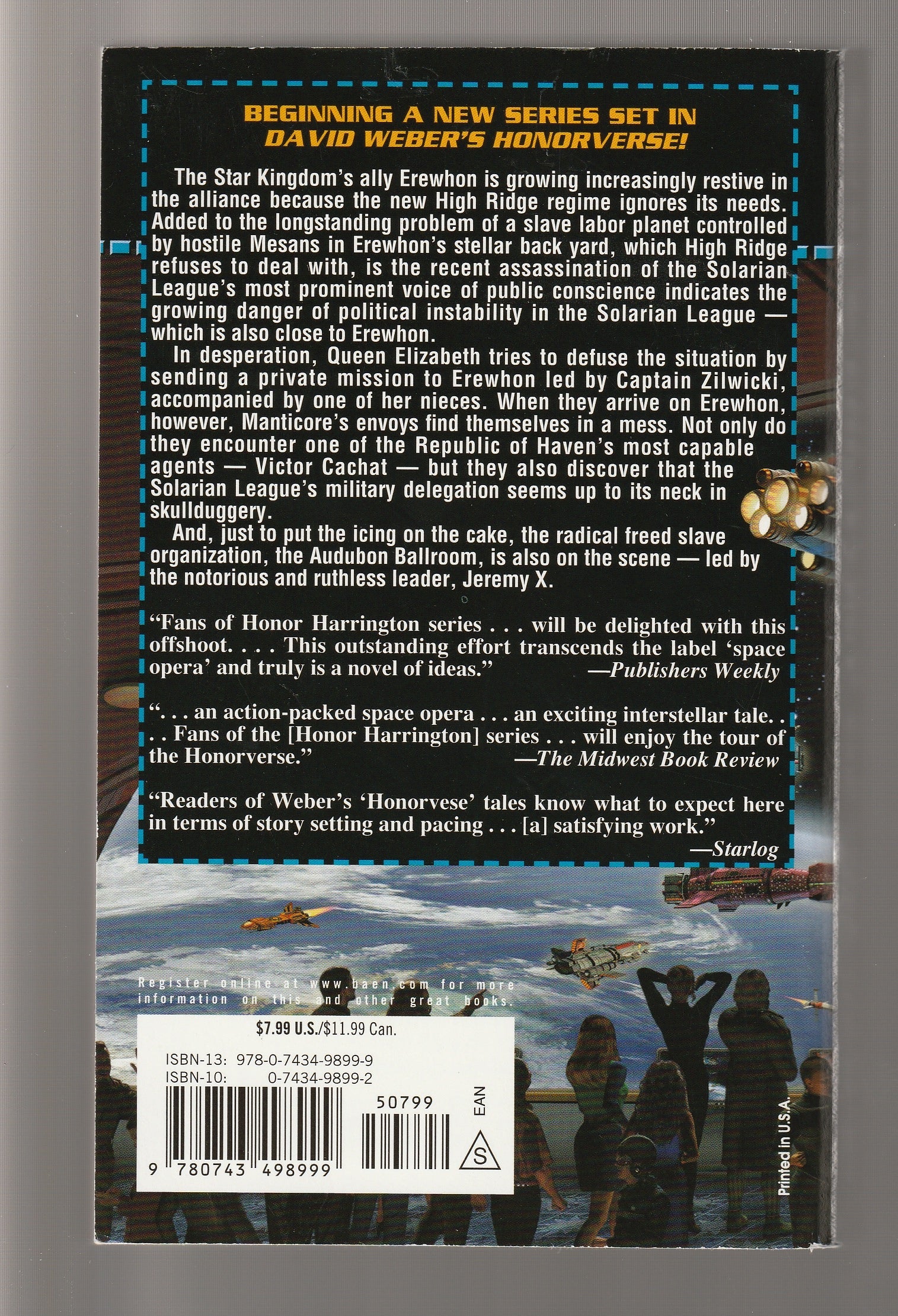 Crown Of Slaves Adventure Military Fiction Military Science Fiction paperback Sci-Fi science fiction Science Fiction Fantasy Space Opera space sci-fi Speculative Fiction used Books