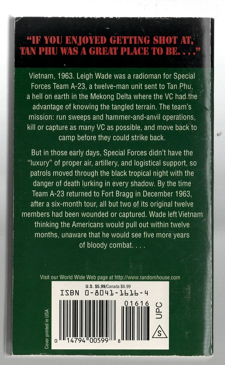 Tan Phu: Special Forces Team A-23 in Combat Military Military History used Vietnam War War Books