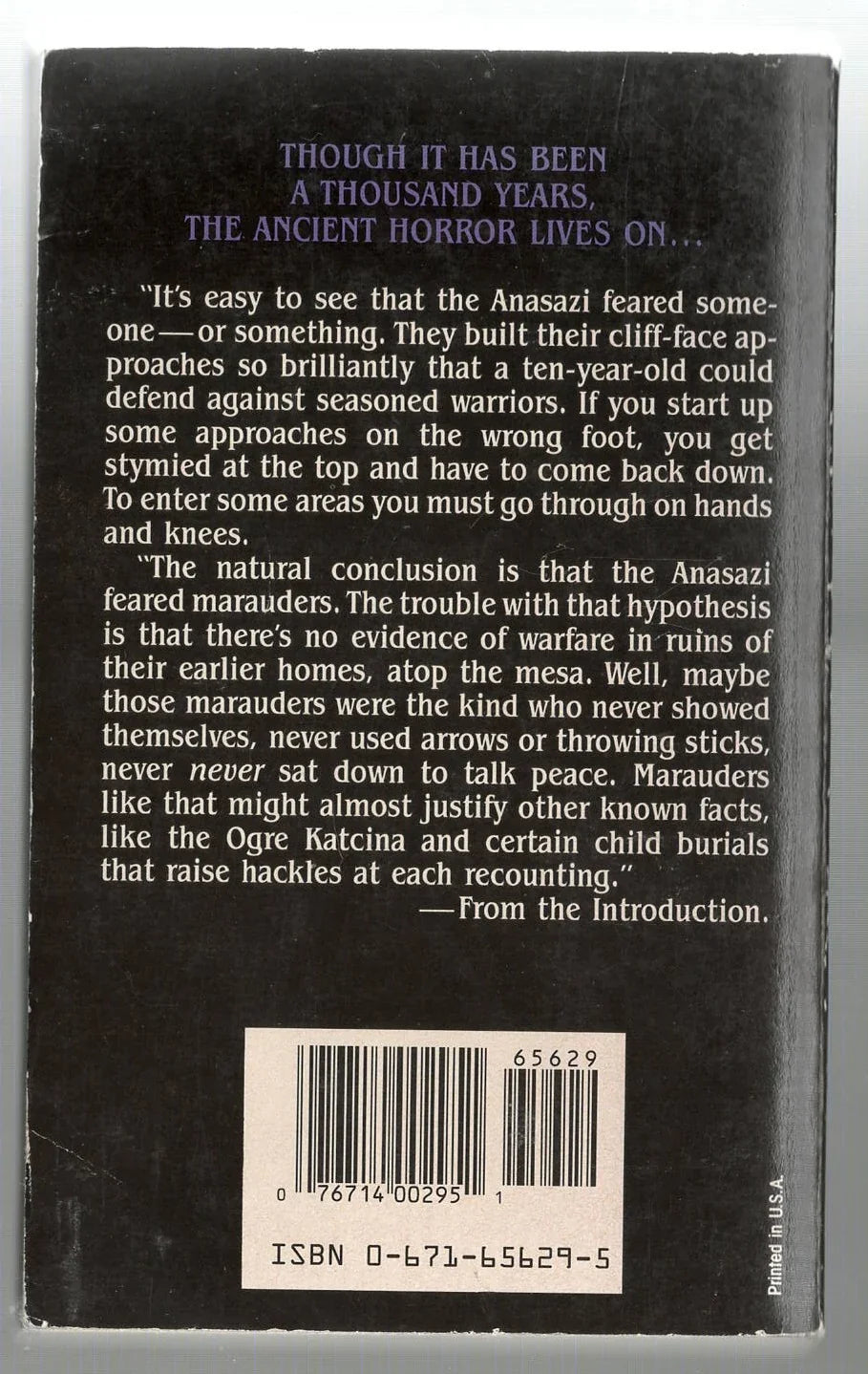 Anasazi Aliens science fiction used Books
