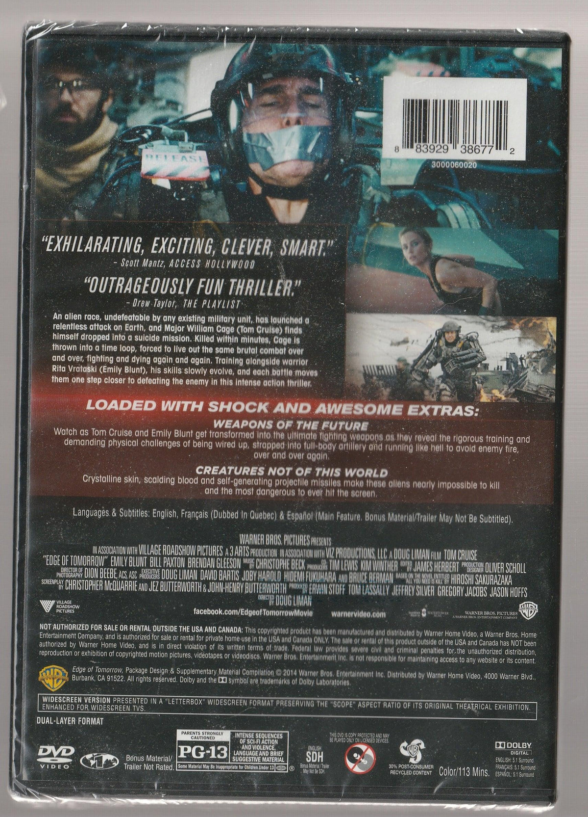 Edge of Tomorrow Action Action Thriller dvd Military Fiction Military Science Fiction Movies science fiction used Movie
