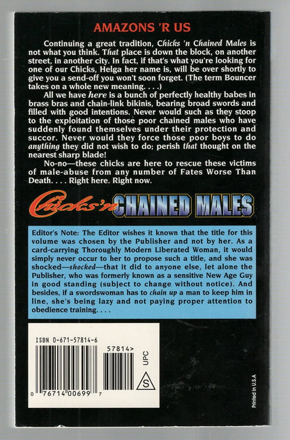 Chicks'n Chained Males anthology Epic Fantasy fantasy High Fantasy Humor paperback science fiction Science Fiction Fantasy Short Stories Short Story Collection used Books