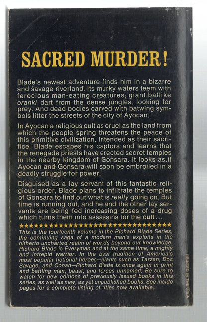 The Temples of Ayocan Adventure fantasy Pulp Fiction used Vintage Books