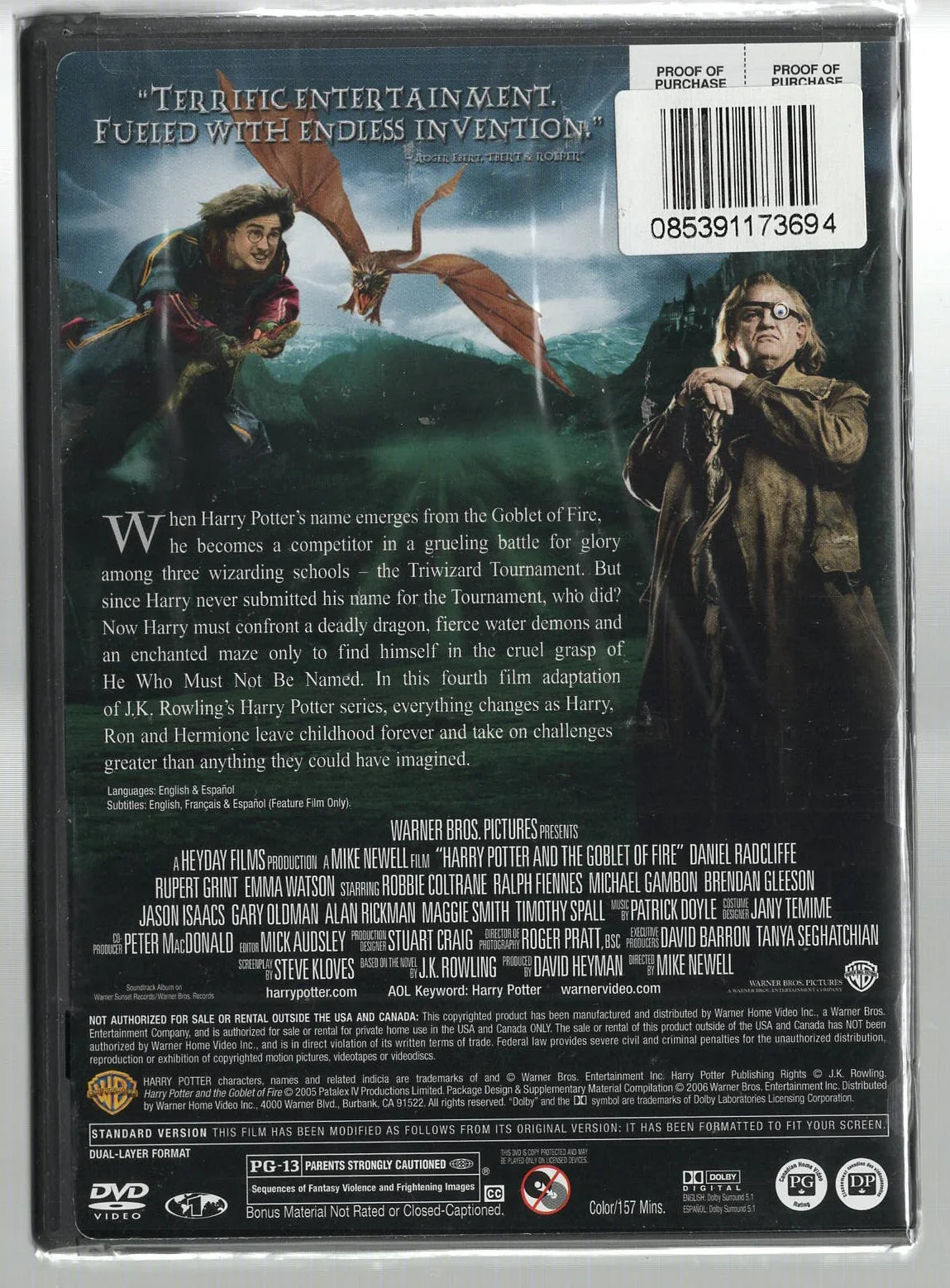 Harry Potter and The Goblet of Fire fantasy magic Urban Fantasy used Movie