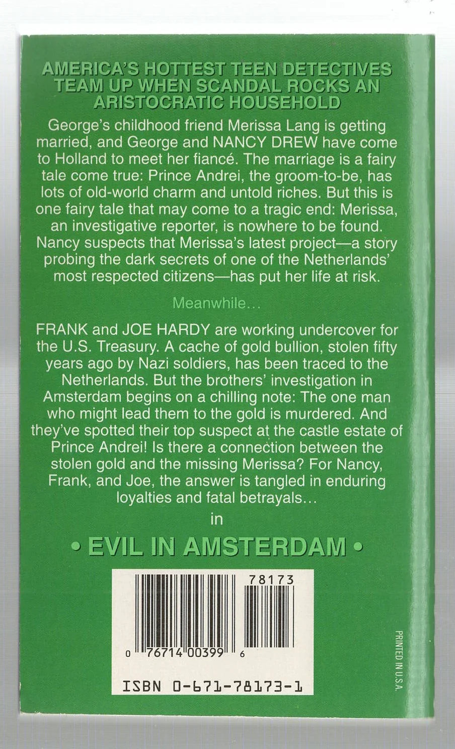 Evil in Amsterdam Action mystery used Young Adult Books