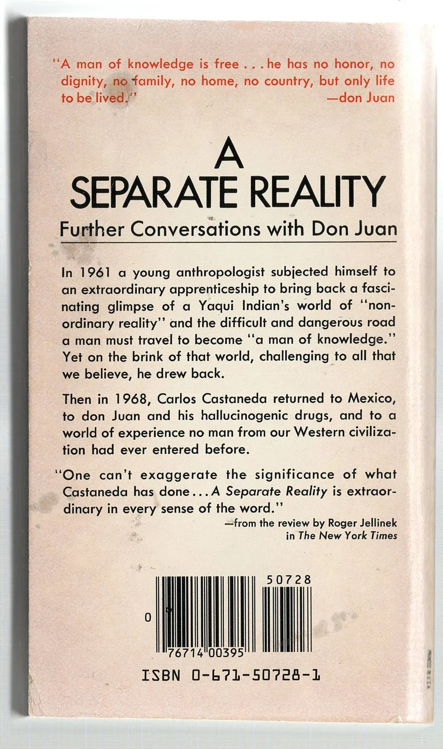 A Separate Reality Anthropology Classics Philosophy Psychology Religion spiritual used Books