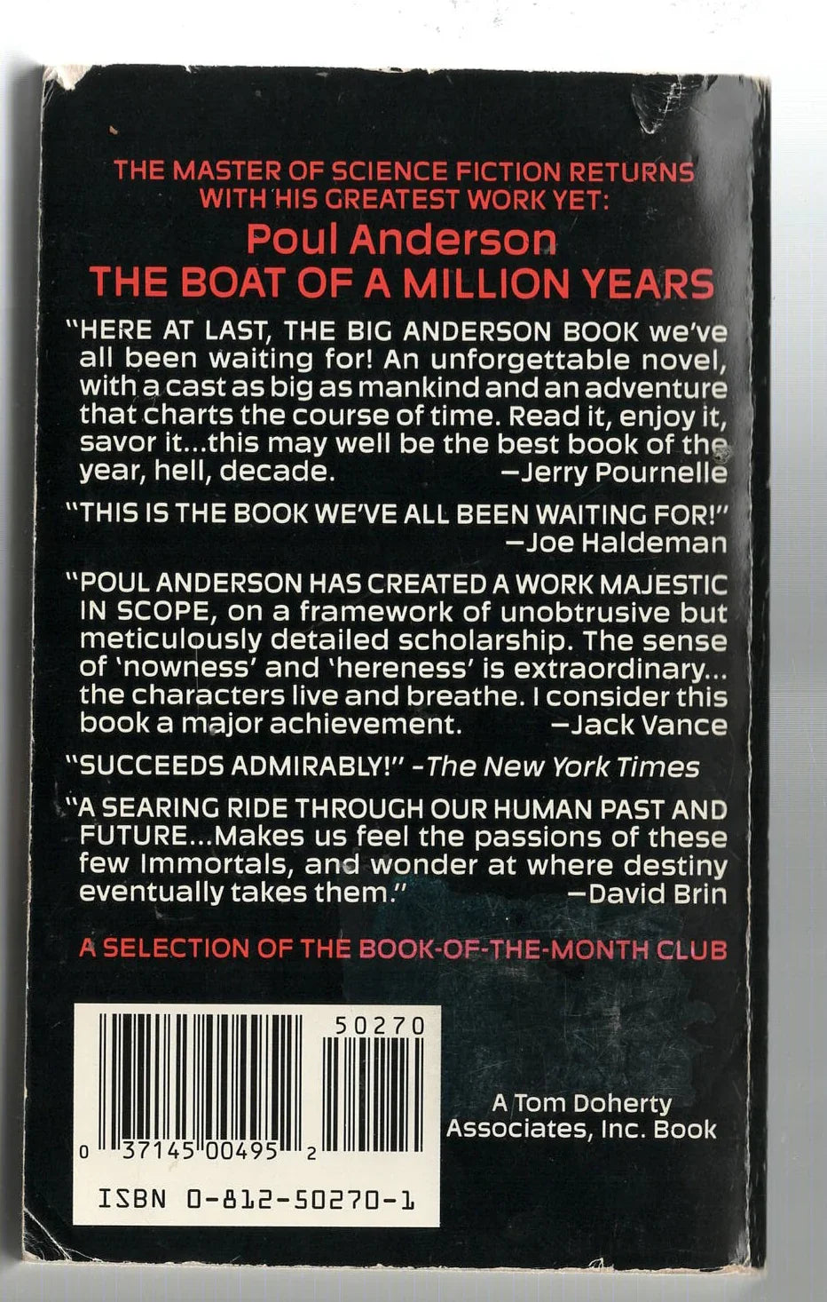 The Boat of a Million Years historical historical fiction science fiction Science Fiction Fantasy Space Space Opera used Books