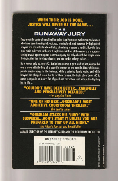 The Runaway Jury Adult Fiction crime Crime Fiction Crime Thriller fiction Law Legal Thriller mystery mystery thriller novel Novels paperback Suspense thriller used Books