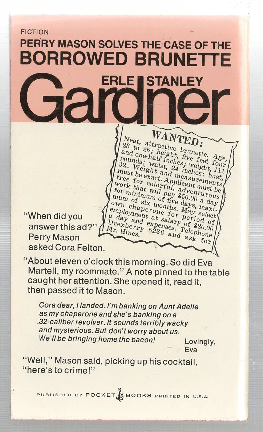 The Case of the Borrowed Brunette Crime Fiction Detective Fiction mystery mystery thriller thriller used Vintage Books