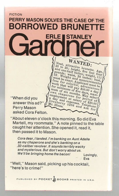 The Case of the Borrowed Brunette Crime Fiction Detective Fiction mystery mystery thriller thriller used Vintage Books