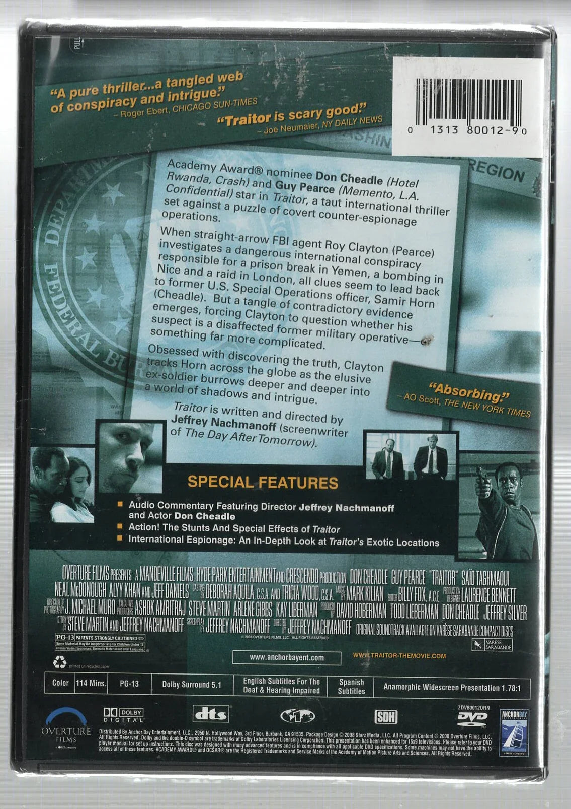 Traitor Action Espionage Movies Spy Spy Thriller used dvd