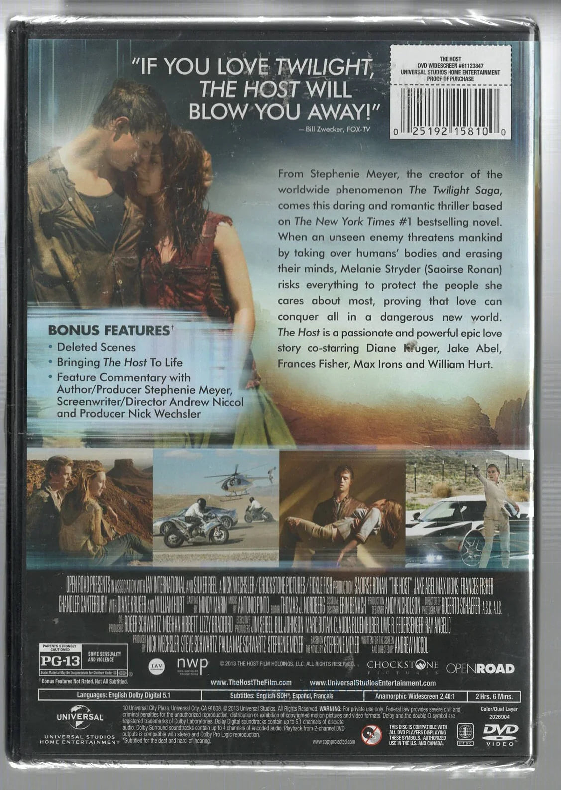 The Host Movies Romance Romantic Suspense science fiction thriller used Movie