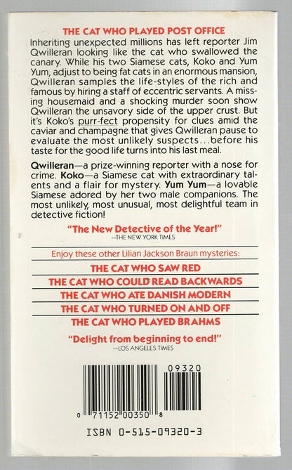 The Cat Who Played Post Office Cozy Mystery murder mystery mystery used Books