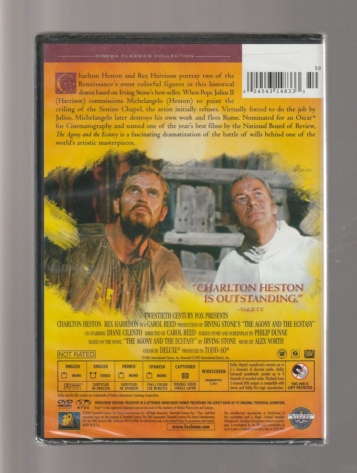 The Agony And The Ecstasy biography Docudrama Drama Historical Drama History period drama Political Drama Movie