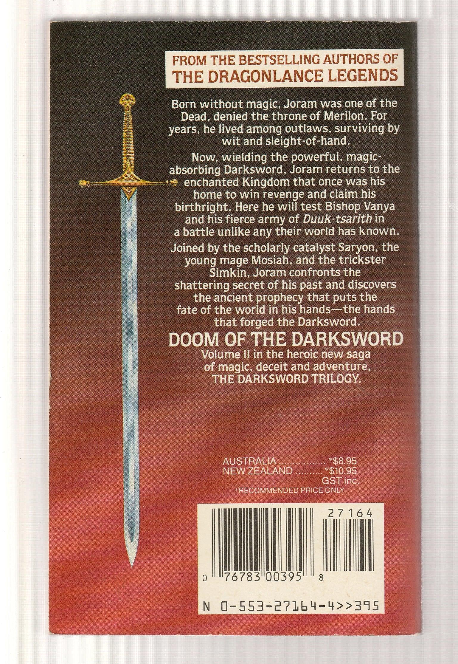 Doom Of The Darksword Epic Fantasy fantasy High Fantasy magic paperback Science Fiction Fantasy used Books