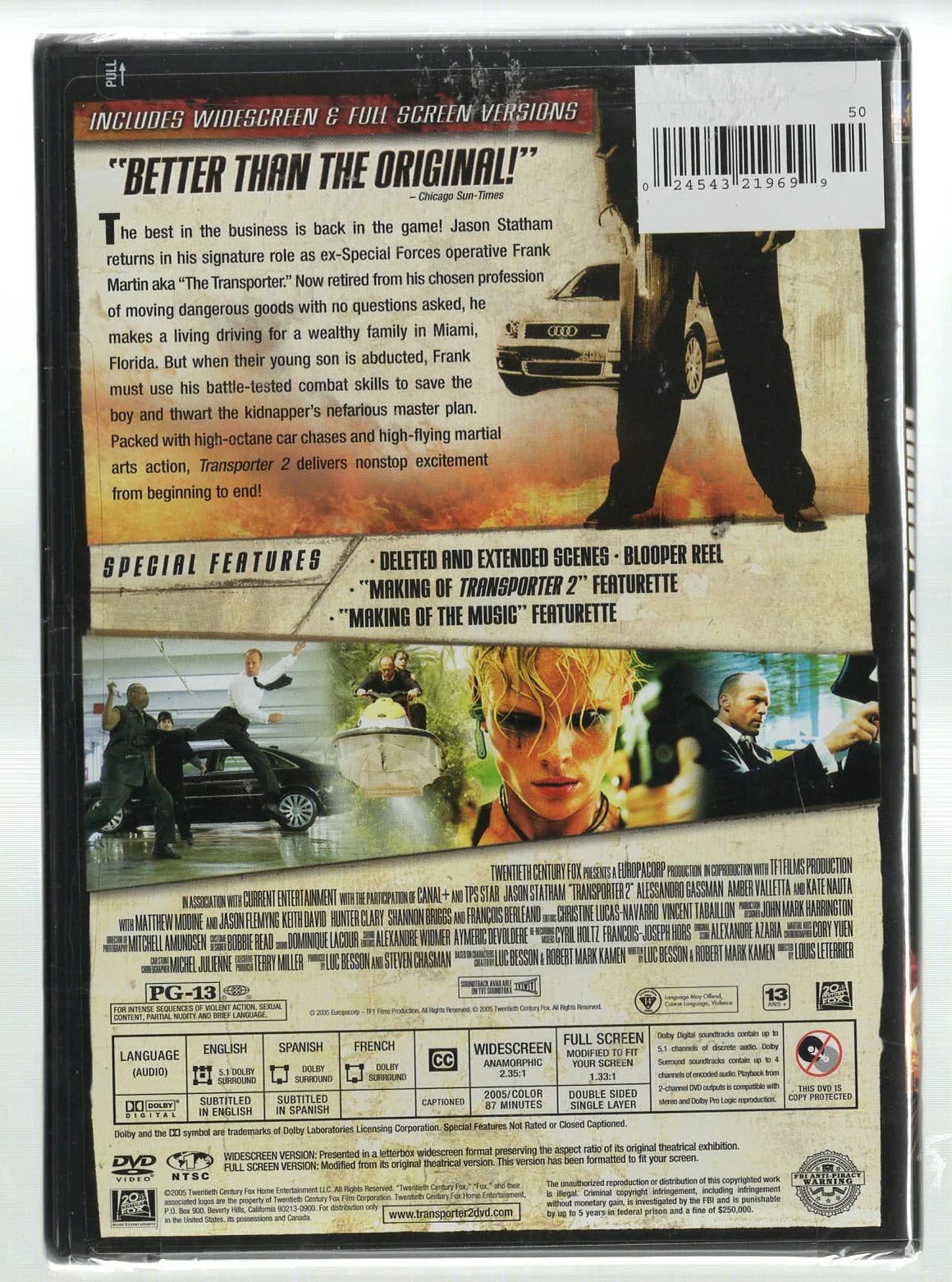 Transporter 2 Action Action Thriller Movies Suspense used Movie