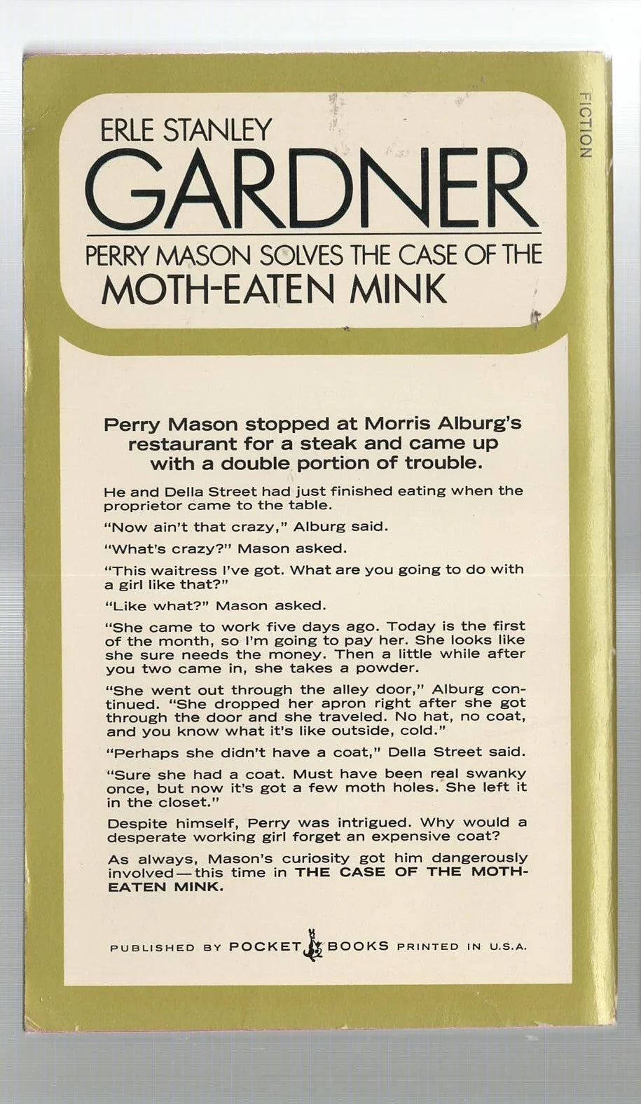 The Case of the Moth-Eaten Mink Crime Fiction Detective Fiction mystery mystery thriller used Vintage Books