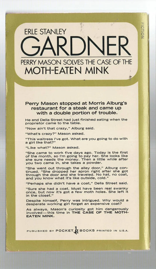 The Case of the Moth-Eaten Mink Crime Fiction Detective Fiction mystery mystery thriller used Vintage Books