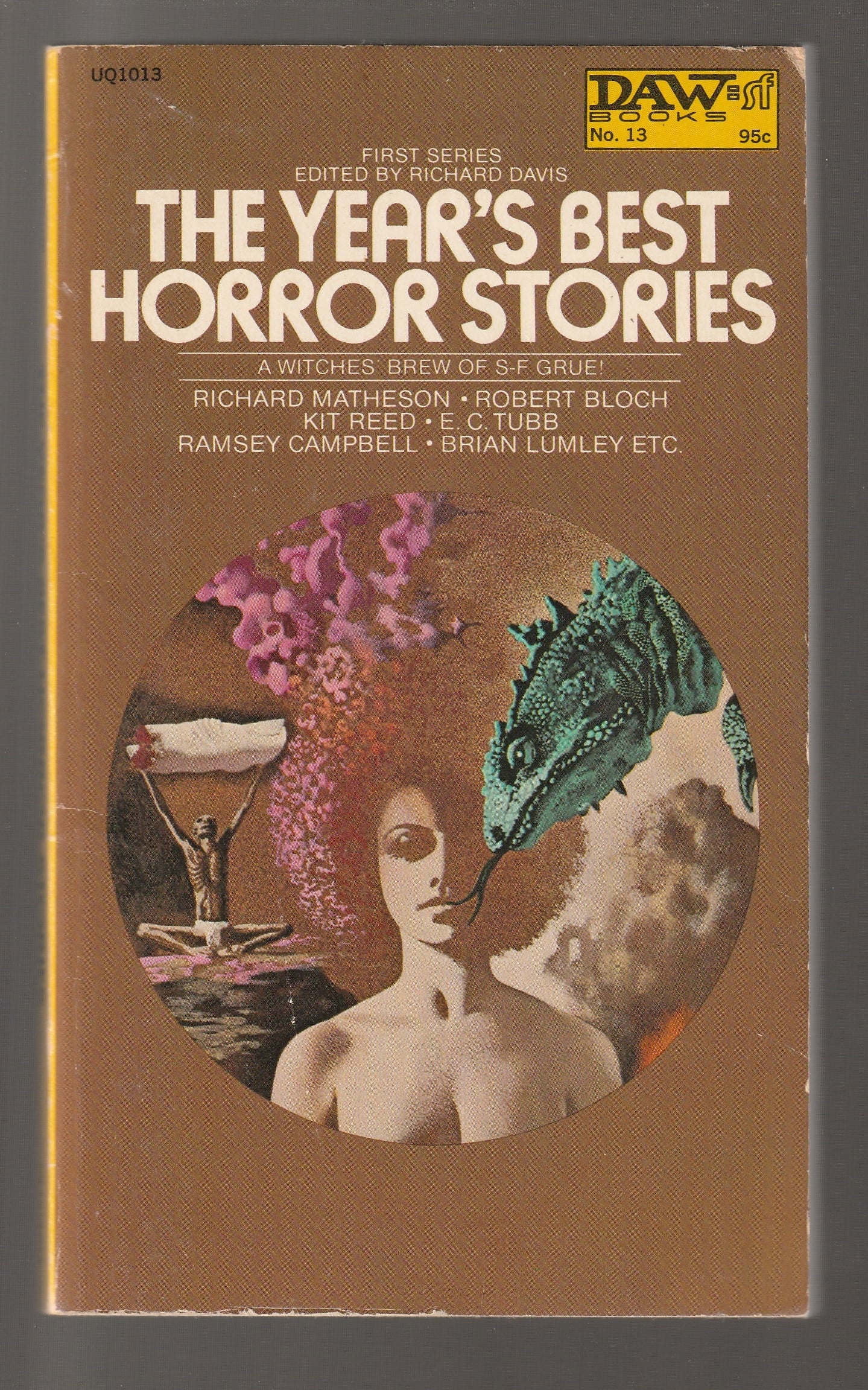 The Year's Best Horror Stories no. 1 anthology Collections cosmic horror Daw Yellow Spine gothic-horror horror paperback paranormal horror Psychological Horror Sci-Fi sci-fi horror science fiction Short Stories Short Story Collection used Vintage vintage horror vintage paperback vintage science fiction Books