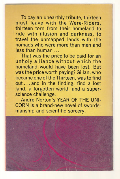 Year Of The Unicorn Classic Science Fiction Epic Fantasy fantasy High Fantasy paperback Sci-Fi science fiction Science Fiction Fantasy used Vintage vintage fantasy vintage paperback vintage science fiction Books