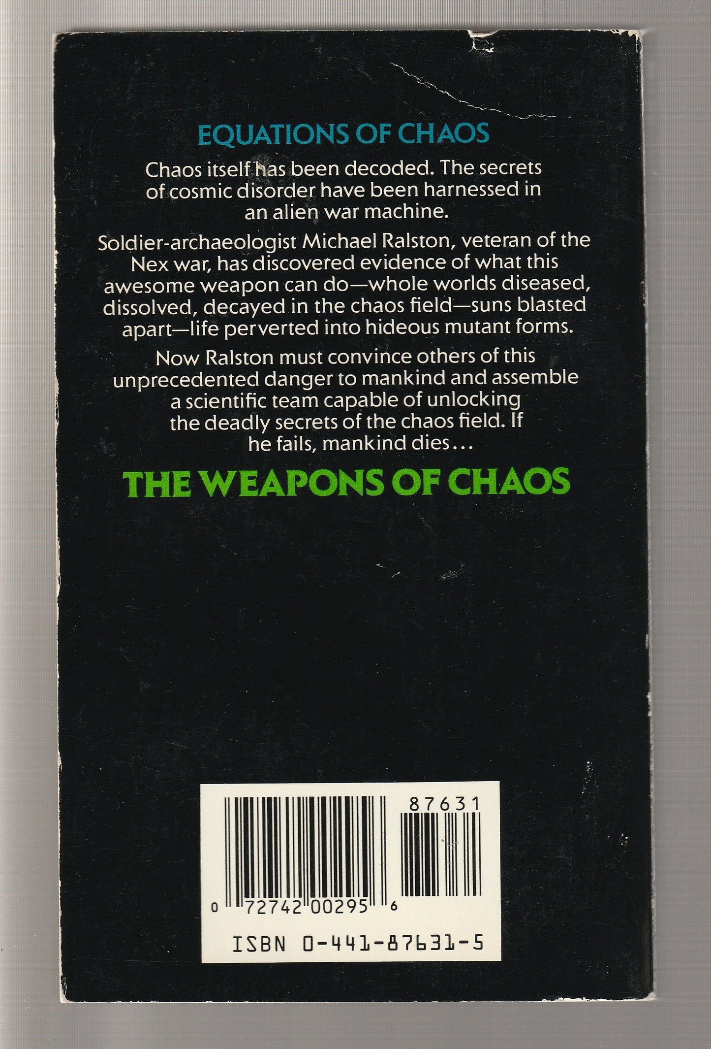 The Weapons Of Chaos Classic Science Fiction paperback Sci-Fi Sci-Fi Mystery science fiction Science Fiction Fantasy set space sci-fi Speculative Fiction used vintage science fiction Books