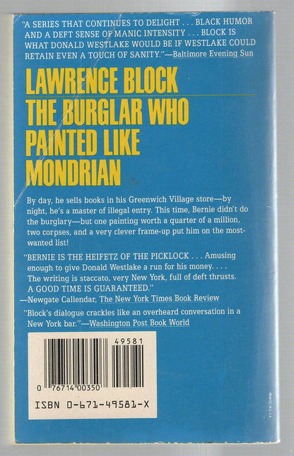 The Burglar Who Painted Like Mondrian Art Comedy Crime Fiction Humor mystery mystery thriller used Books