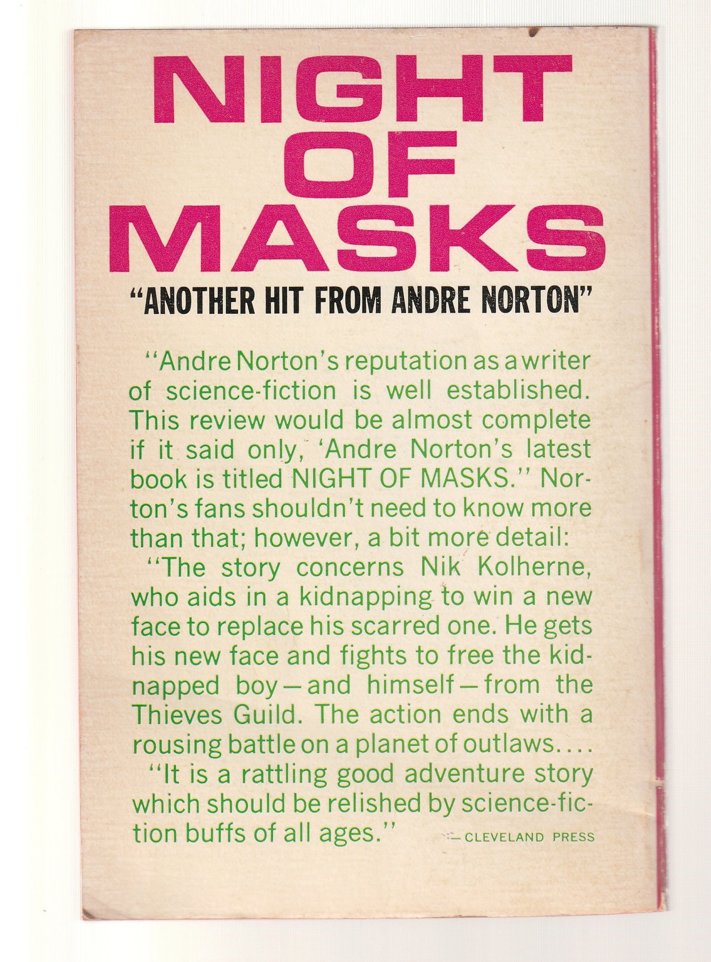Night Of Masks Classic Science Fiction Military Science Fiction paperback Sci-Fi Sci-Fi Mystery science fiction Science Fiction Fantasy space sci-fi Speculative Fiction used Vintage vintage paperback vintage science fiction Books