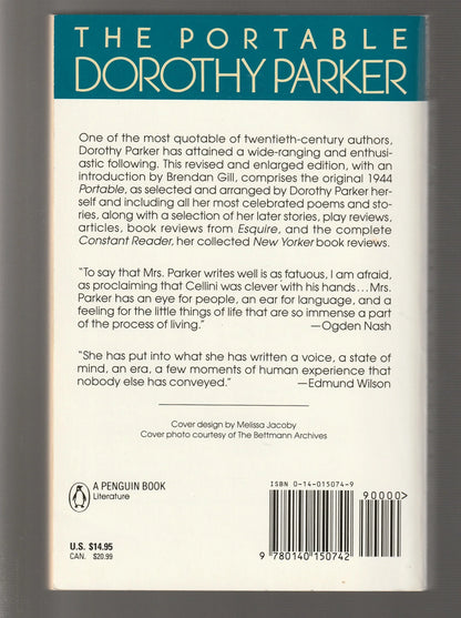 The Portable Dorothy Parker anthology Classic Classics essay essays Humor paperback Poetry Short Stories Short Story Collection used Books