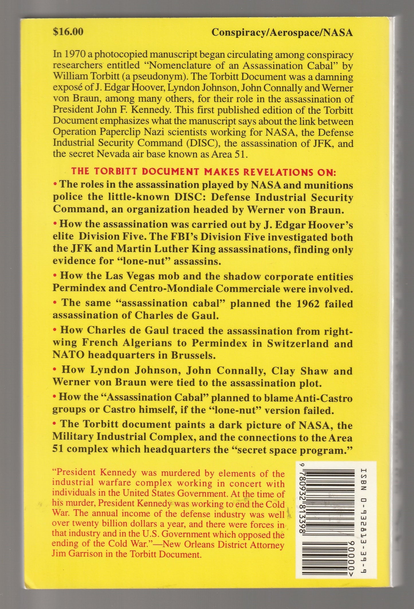 Nasa Nazis & Jfk: The Torbitt Document and the JFK Assassination Conspiracy German History german literature germany historical nonfiction jfk NASA nazism Non-Fiction paperback totalitarianism used Books