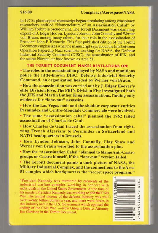 Nasa Nazis & Jfk: The Torbitt Document and the JFK Assassination Conspiracy German History german literature germany historical nonfiction jfk NASA nazism Non-Fiction paperback totalitarianism used Books