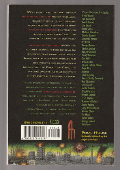 Apocalypse Culture-II anthology apocalypse Conspiracy crime culture essays historical nonfiction History Non-Fiction Nonfiction paperback Philosophy True Crime used Books