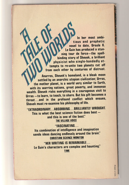 The Dispossed Classic Science Fiction Distopian fantasy fantasy fiction paperback Sci-Fi Sci-fi fantasy science fiction Science Fiction Fantasy space sci-fi Speculative Fiction used vintage science fiction Books