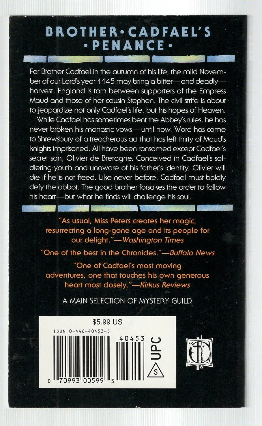 Brother Cadfael's Penance British Literature British Mystery Detective Fiction historical fiction Historical Mystery mystery used Books