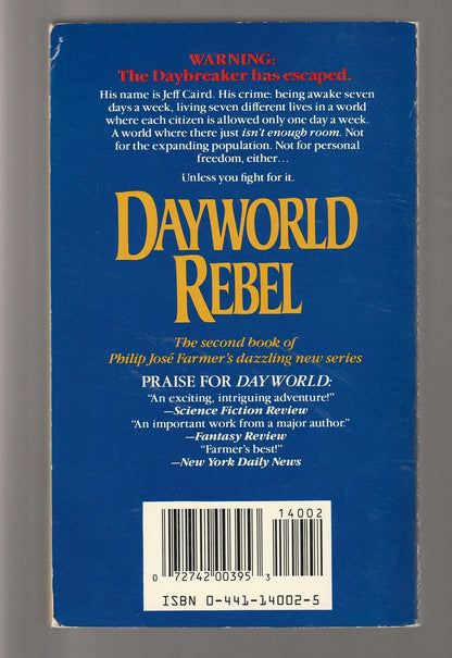Dayworld Rebel Dystopia dystopian paperback Sci-Fi science fiction Science Fiction Fantasy Speculative Fiction used Books