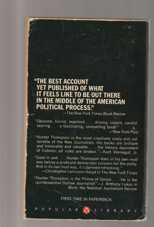 Fear And Loathing On The Campaign Trial '72 American History american literature Biographical biography Biography Memoir Classic Classics Comedy essays historical historical nonfiction History Humor Memoir Non-Fiction Nonfiction paperback political Politics used Books