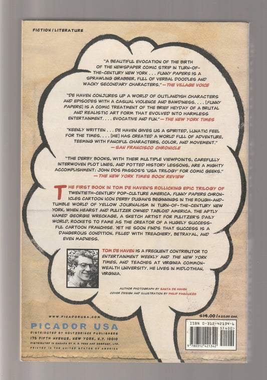 Funny Papers Comedy comics fiction historical fiction Humor novel Novels paperback used Books
