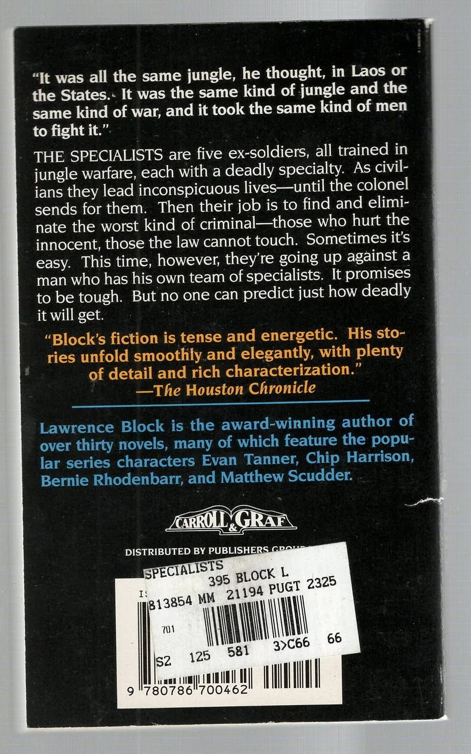 The Specialists Crime Fiction mystery mystery thriller used Books