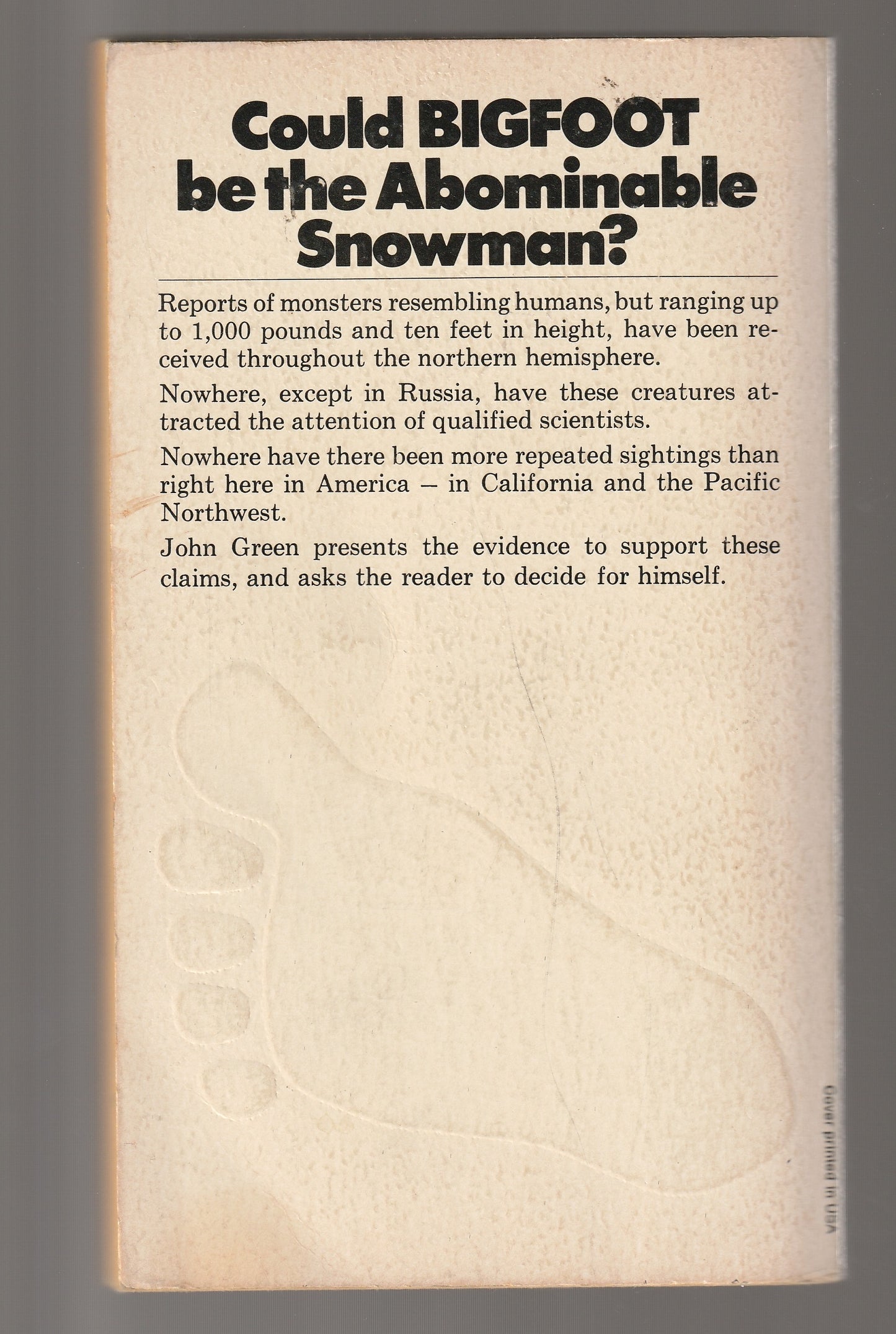 On The Track Of The Sasquatch Bigfoot-1: Encounters with Bigfoot from California to Canada