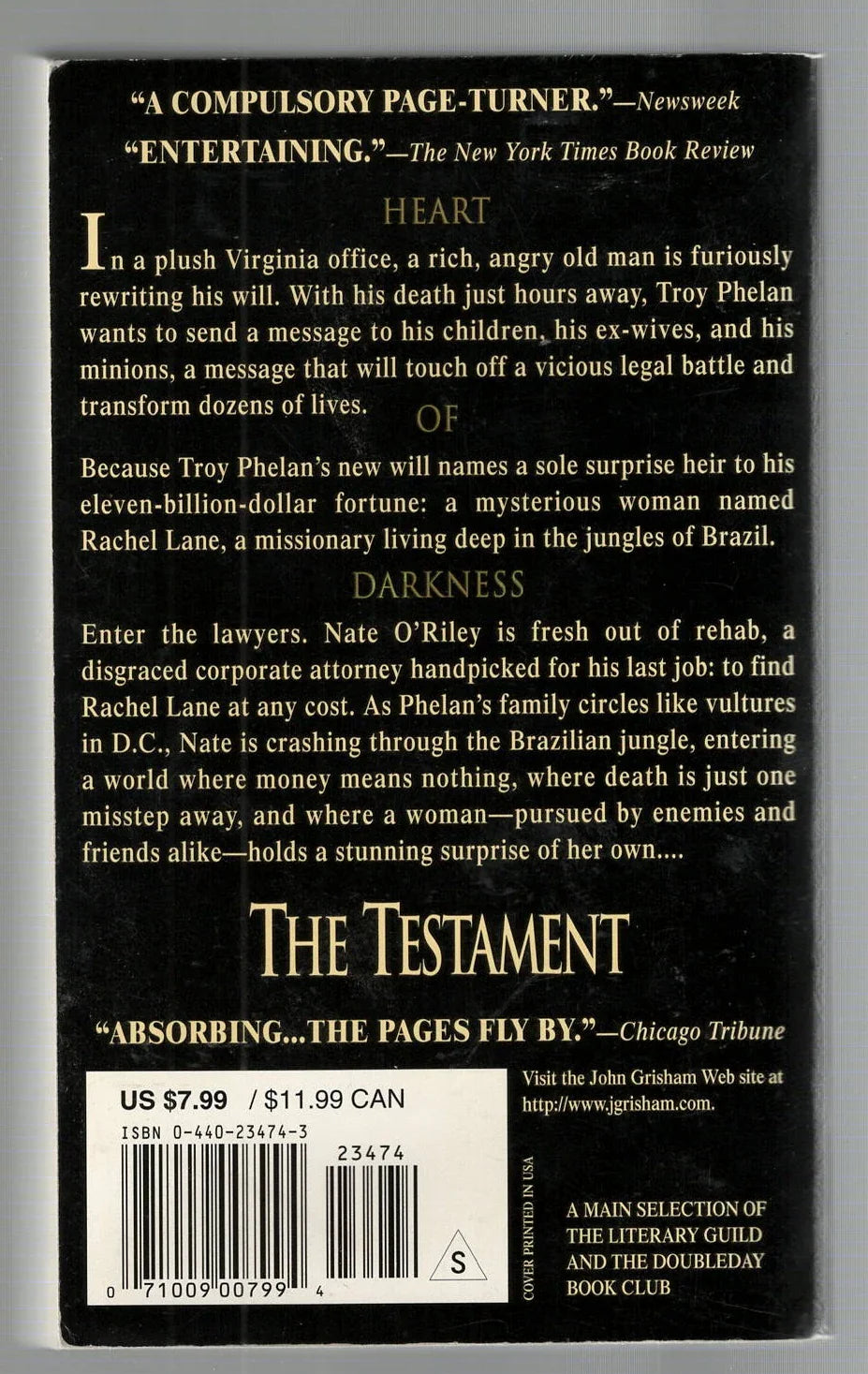 The Testament Crime Fiction Crime Thriller Law Legal Thriller mystery mystery thriller Suspense thriller used Books