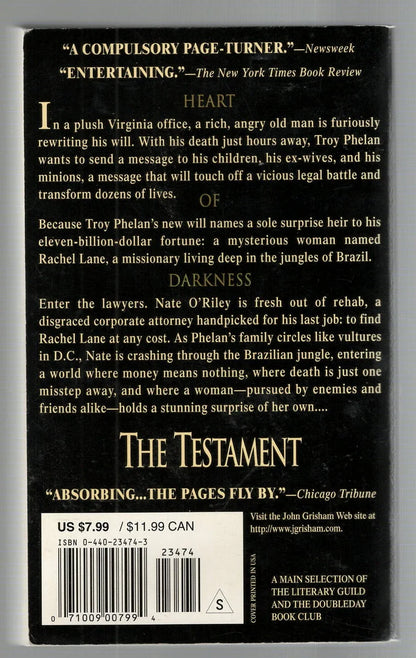 The Testament Crime Fiction Crime Thriller Law Legal Thriller mystery mystery thriller Suspense thriller used Books