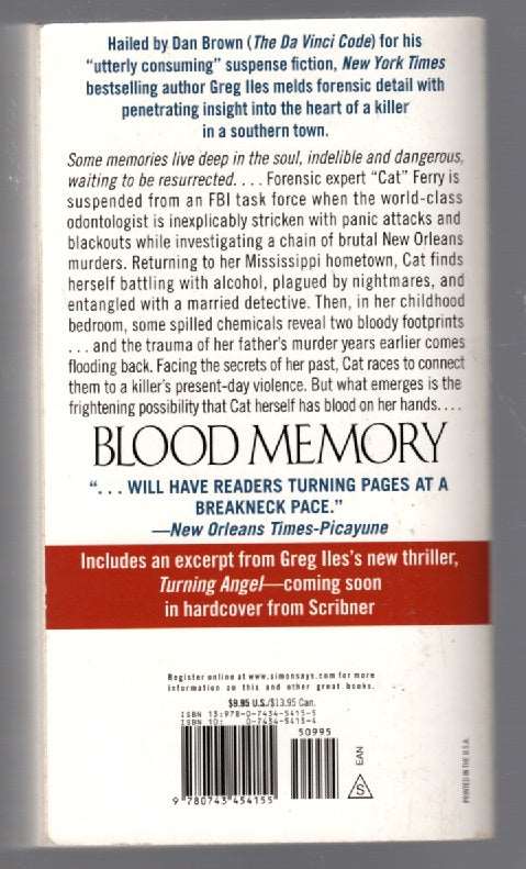 Blood Memory paperback thrilller Books