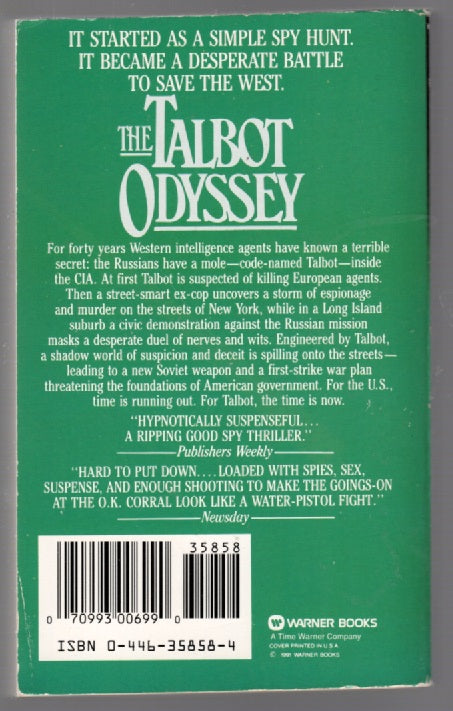 The Talbot Odyssey paperback Spy thrilller Books