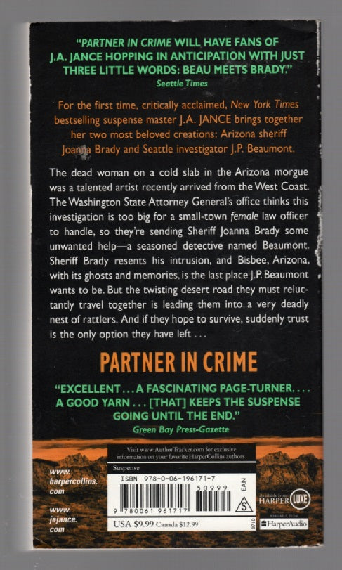 Partners In Crime Crime Fiction mystery paperback book