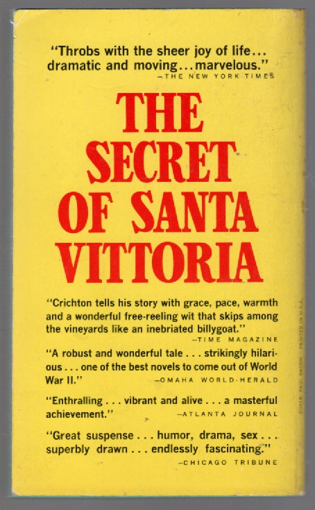 The Secret of Santa Vittoria paperback World War Two Books
