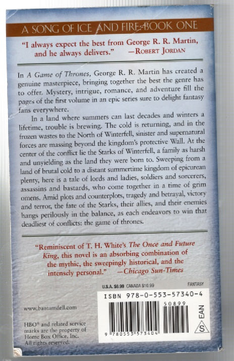 A Game of Thrones fantasy paperback Books