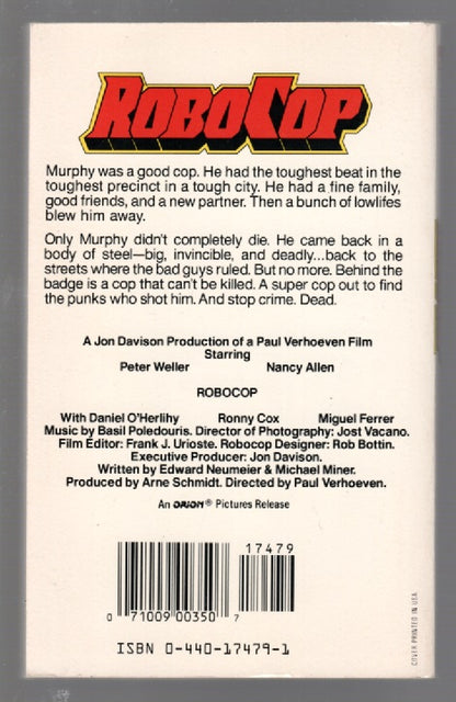 RoboCop Movie Tie-In paperback science fiction Vintage Books