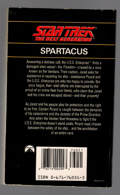 Star Trek The Next Generation: Spartacus paperback science fiction Star Trek Books