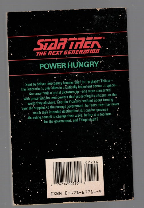 Star Trek TheNext Generation: Power Hungry science fiction Space Opera Star Trek book